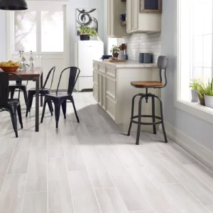 Shaw Floors light wood look tile in a kitchen | Broadway Carpet & Flooring