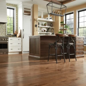 Medium brown hardwood flooring in a kitchen | Broadway Carpet & Flooring